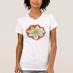 Mandala Handpainted Floral Women's Fitted T-Shirt