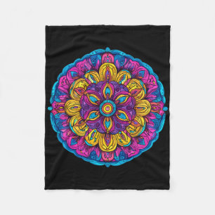 Mandala Harmony Yoga Meditation Fleece Blanket