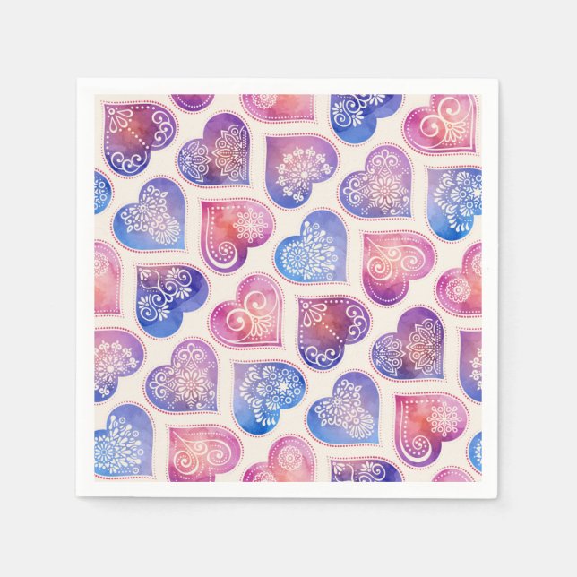 Mandala Heart Pattern Napkin (Front)