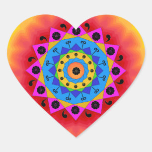 Mandala Heart Sticker