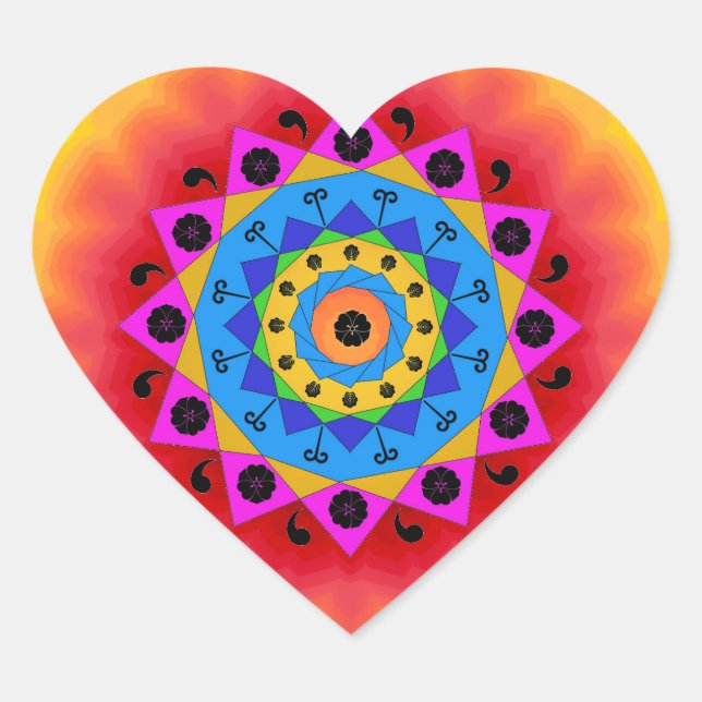 Mandala Heart Sticker (Front)