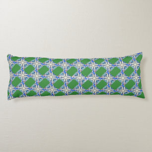Mandala hearts pattern blue Thunder_Cove Body Cushion
