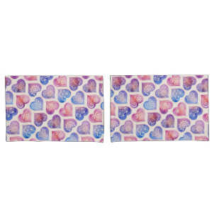 Mandala Hearts Pattern Pillowcase