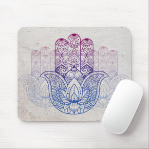 Mandala Henna Lotus Hand Mouse Mat