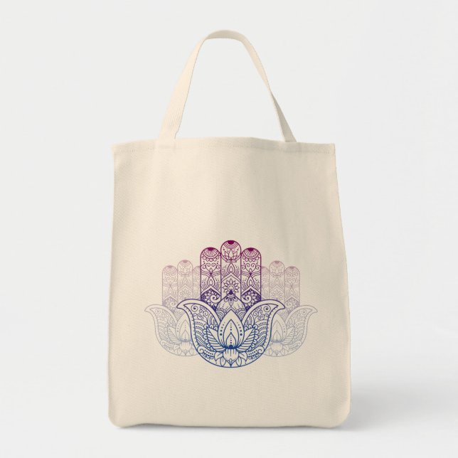 Mandala Henna | Lotus Hand Tote Bag (Front)