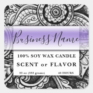 Mandala Homemade Food Bakery Kitchen Candle Square Sticker