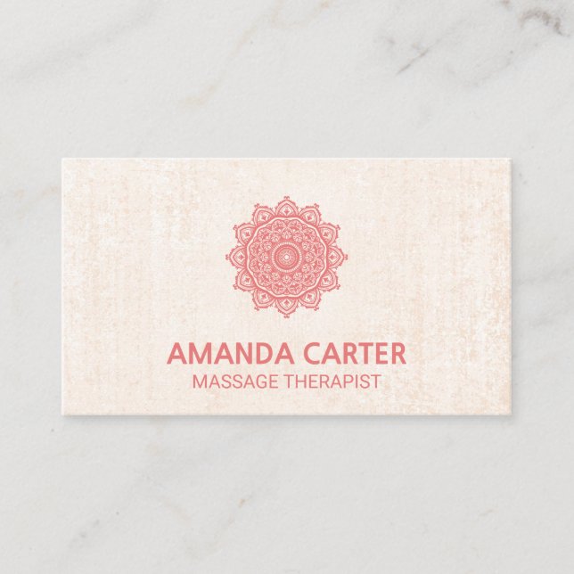 Mandala Icon | Texture Background Business Card (Front)