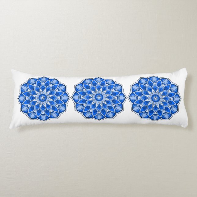 Mandala in blue body cushion (Front)