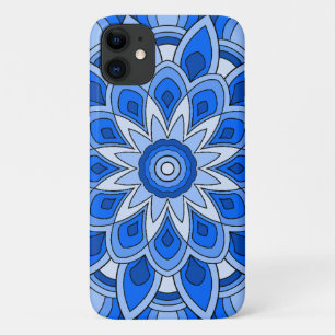 Mandala in blue iPhone 11 case