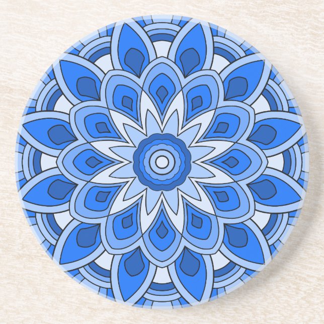 Mandala in blue coaster (Front)