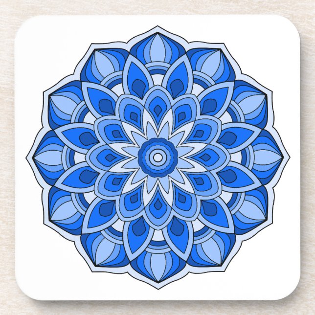 Mandala in blue coaster (Front)