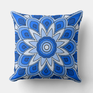 Mandala in blue cushion