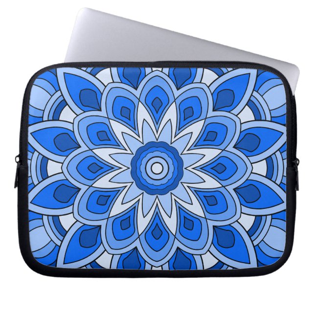 Mandala in blue Electronics Bag (Front)