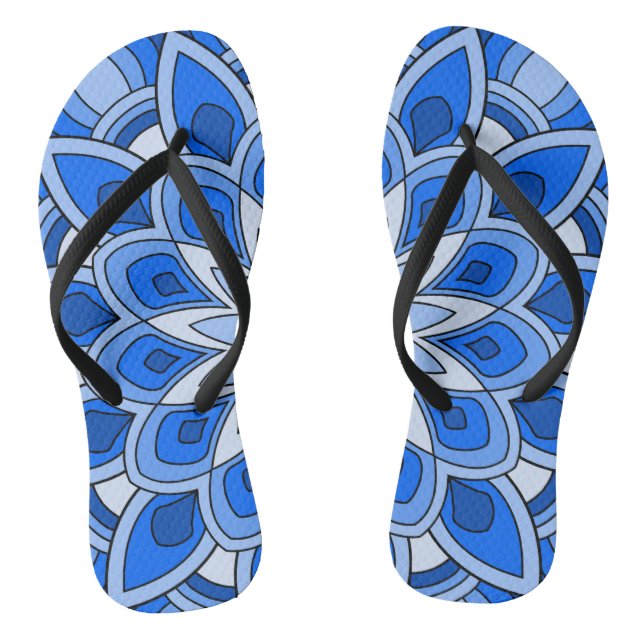 Mandala in blue flip flops (Footbed)