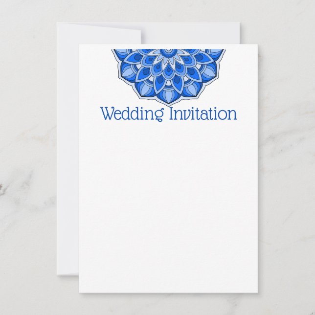 Mandala in blue invitation (Front)