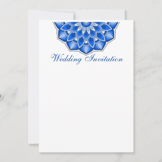 Mandala in blue invitation (Front)