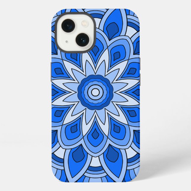 Mandala in blue iPhone case (Back)