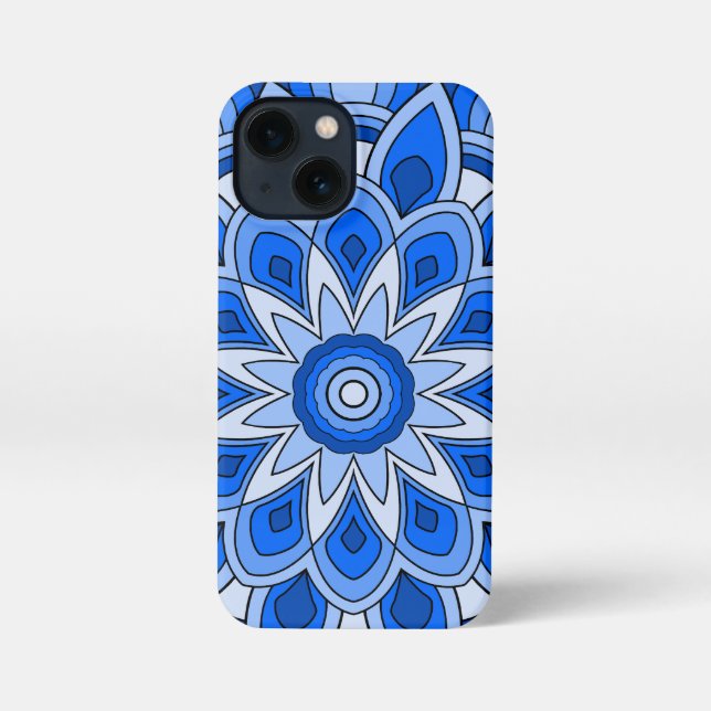 Mandala in blue iPhone case (Back)