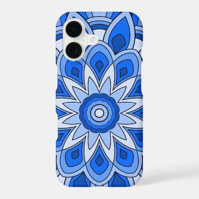 Mandala in blue iPhone case (Back)