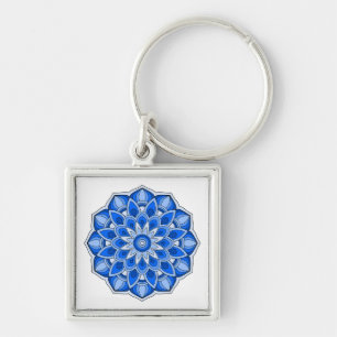 Mandala in blue key ring