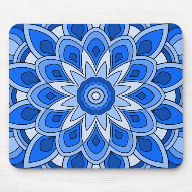 Mandala in blue mouse mat (Front)
