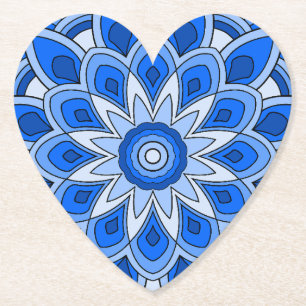 Mandala in blue paper coaster