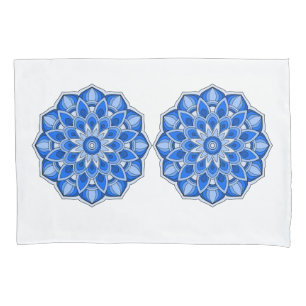 Mandala in blue pillowcase