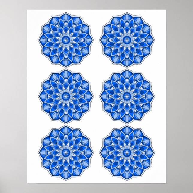 Mandala in blue poster (Front)