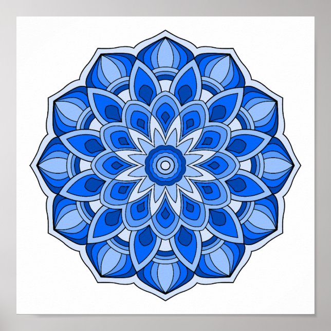 Mandala in blue poster (Front)
