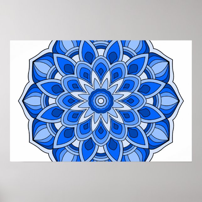 Mandala in blue poster (Front)