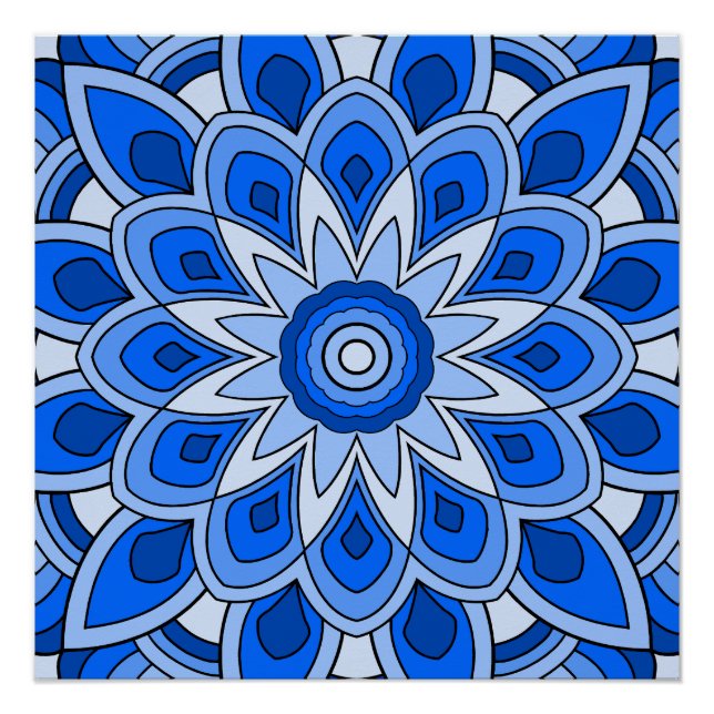 Mandala in blue poster (Front)
