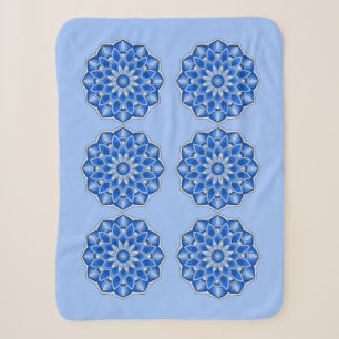 Mandala in blue sherpa blanket