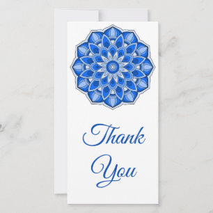 Mandala in blue thank you card