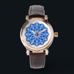 Mandala in blue watch<br><div class="desc">While the mandala originated in India,  today the beauty of the modernized mandalas are suitable for many items in the home,  as well as for decorations on clothing. 

Note: there are a variety of products with this design suitable for your home or function,  & mandalas in other colors.</div>