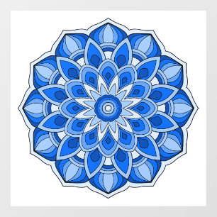 Mandala in blue window cling