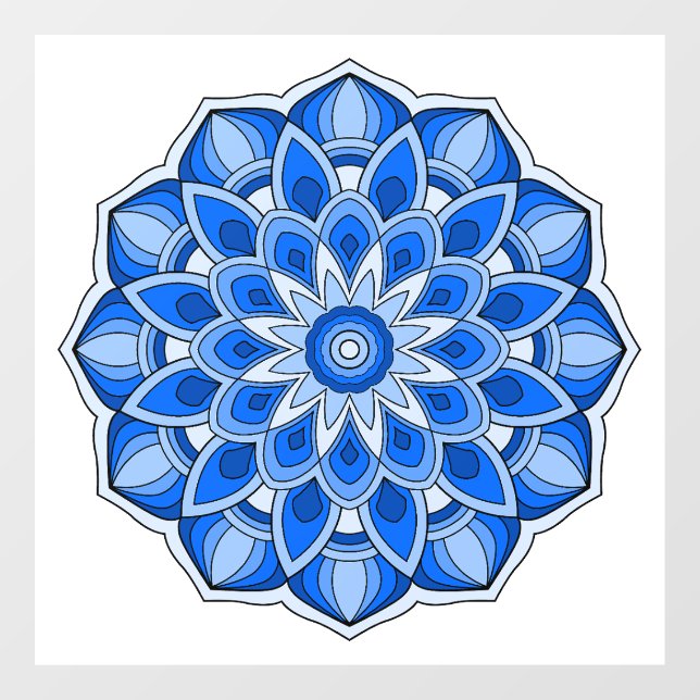 Mandala in blue window cling (Sheet)