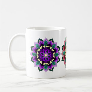 Mandala in purple, pink & aqua coffee mug
