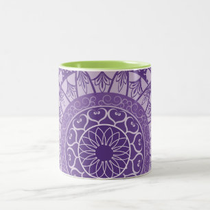 Mandala in Purple Two-Tone Coffee Mug