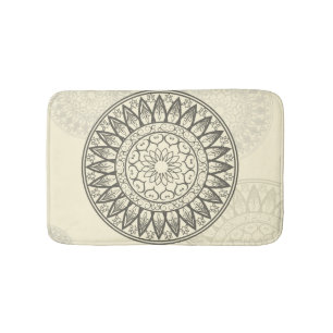 Mandala in Soft Yellow Bath Mat