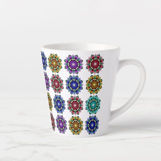 Mandala in various colors latte mug (Right)