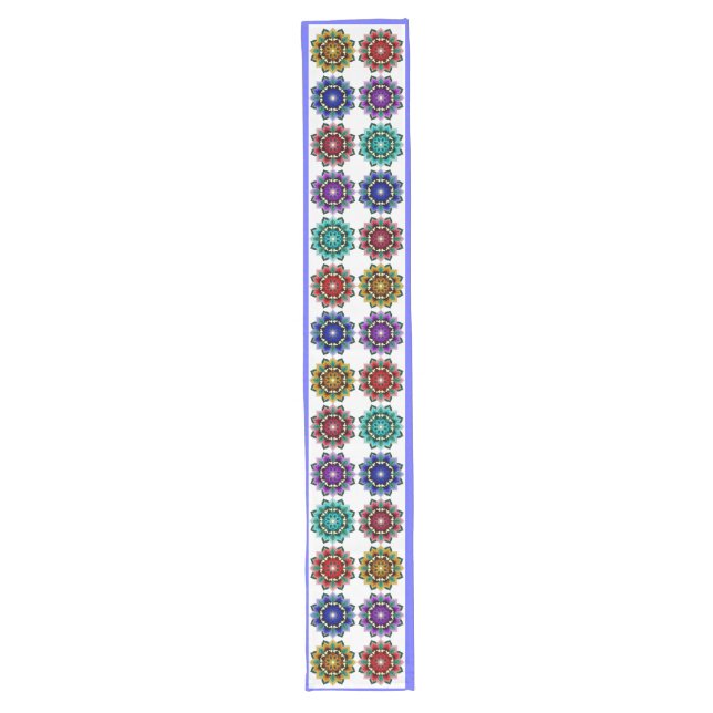 Mandala in various colors long table runner (Front)