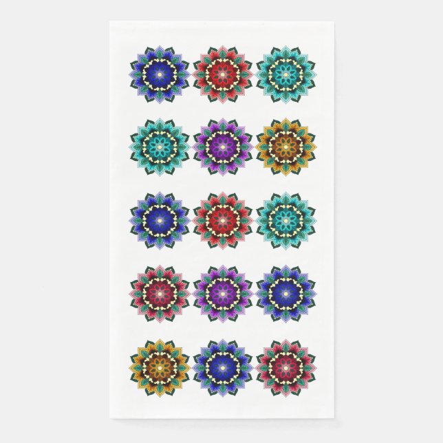 Mandala in various colors napkin (Front)