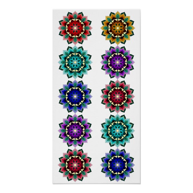 Mandala in various colors poster (Front)
