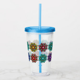 Mandala in various colours acrylic tumbler