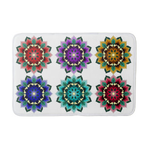 Mandala in various colours bath mat