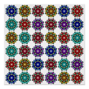 Mandala in various colours poster