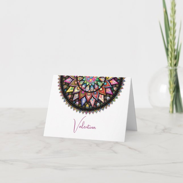 Mandala, India Inspired Note Card (Front)