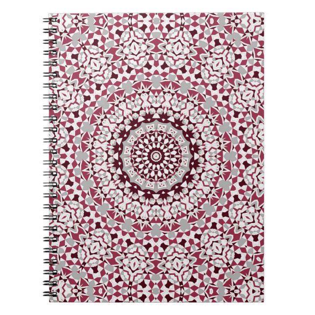Mandala is burgundy-grey notebook (Front)