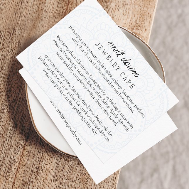 Mandala Jewellery Care Small Business Order Enclosure Card (Mandala Jewelry Care Small Business Order Enclosure Card)