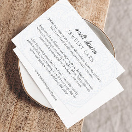 Mandala Jewellery Care Small Business Order Enclosure Card